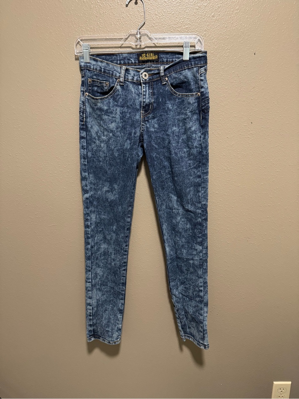 BE-Girl Women's Skinny Acid Wash Blue Jeans - Stretch Fit